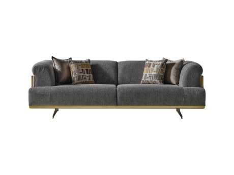 Urla Stationary Sofa in Grey from Furnia - Luna Furniture