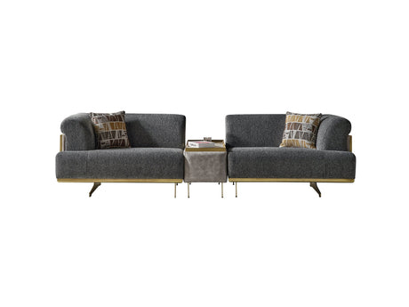 Urla 4-pieces (Sofa & Module Sofa & 2 Chair) Livingroom Set in Grey from Furnia - Luna Furniture
