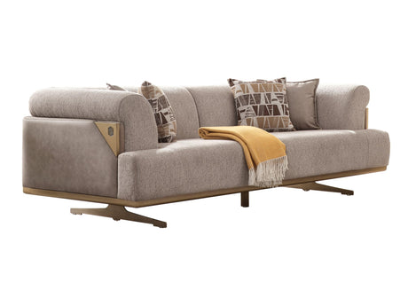 Urla Stationary Sofa in Cream from Furnia - Luna Furniture