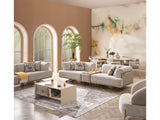 Urla Stationary Sofa in Cream from Furnia - Luna Furniture