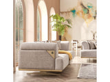 Urla Stationary Sofa in Cream from Furnia - Luna Furniture