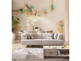 Urla Stationary Sofa in Cream from Furnia - Luna Furniture