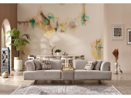 Urla Stationary Module Sofa in Cream from Furnia - Luna Furniture