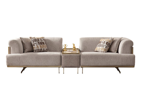 Urla 4-pieces (Sofa & Module Sofa & 2 Chair) Livingroom Set in Cream from Furnia - Luna Furniture