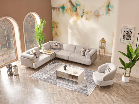 Urla Cream Modular Sectional from Furnia - Luna Furniture