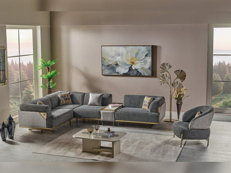 Urla Gray Modular Sectional from Furnia - Luna Furniture