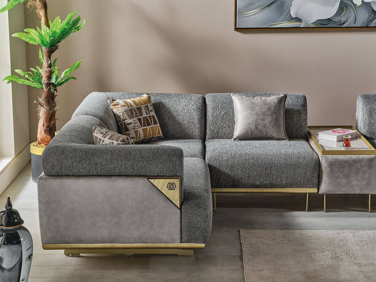 Urla Gray Modular Sectional from Furnia - Luna Furniture
