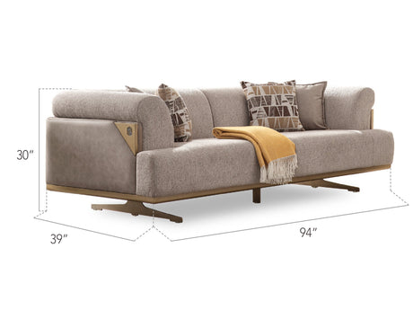 Urla 4-pieces (Sofa & Module Sofa & 2 Chair) Livingroom Set in Cream from Furnia - Luna Furniture