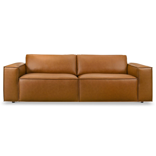 Uvalde Tan Vegan Leather Sofa