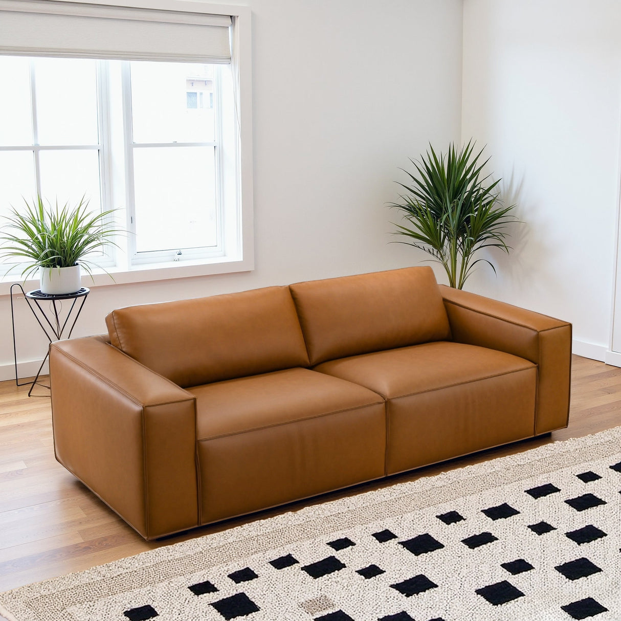 Uvalde Tan Vegan Leather Sofa from Midinmod - Luna Furniture