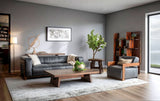 Maison Harper Accent Chair in Charme Black Leather from Home Trends & Design - Luna Furniture