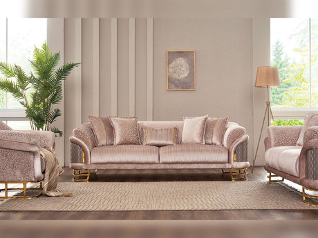 Versace 3-pieces (Sofa & Loveseat & Chair) Livingroom Set in Cream from Furnia - Luna Furniture