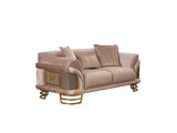 Versace 3-pieces (Sofa & Loveseat & Chair) Livingroom Set in Cream from Furnia - Luna Furniture