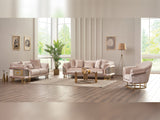 Versace 3-pieces (Sofa & Loveseat & Chair) Livingroom Set in Cream from Furnia - Luna Furniture
