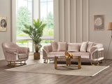 Versace Stationary Sofa in Cream from Furnia - Luna Furniture