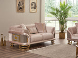 Versace 3-pieces (Sofa & Loveseat & Chair) Livingroom Set in Cream from Furnia - Luna Furniture