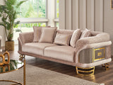 Versace 3-pieces (Sofa & Loveseat & Chair) Livingroom Set in Cream from Furnia - Luna Furniture