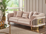 Versace Stationary Sofa in Cream from Furnia - Luna Furniture