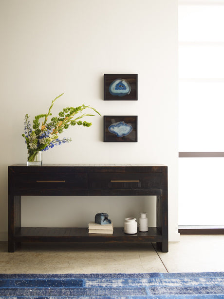 Suki Console Table in Burnished Black from Four Hands - Luna Furniture