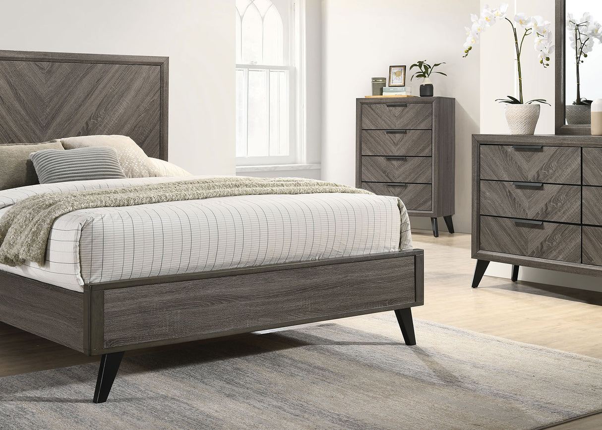 Vagan Gray King Bed from Furniture of America - Luna Furniture