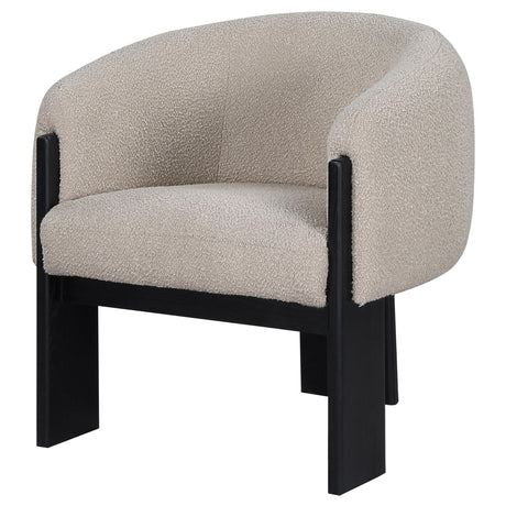 Valdez Beige Boucle Upholstered Barrel Back Accent Chair from Coaster - Luna Furniture