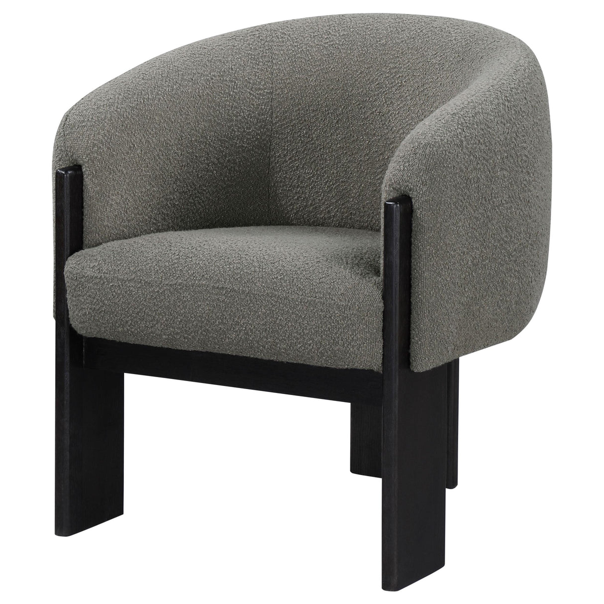 Valdez Brown Boucle Upholstered Barrel Back Accent Chair from Coaster - Luna Furniture