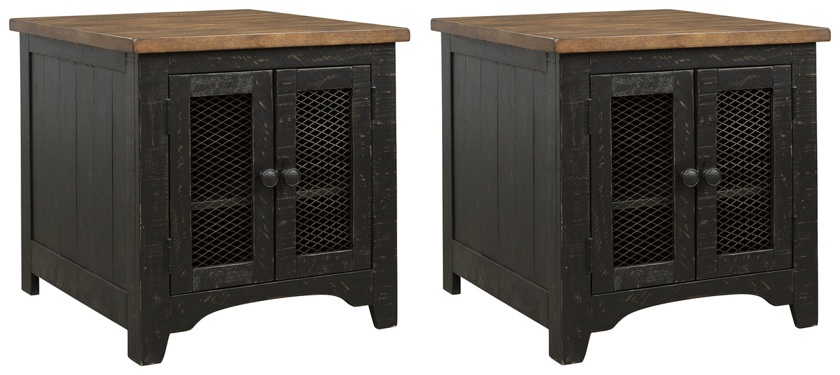 Valebeck 2 End Tables in Black/Brown from Ashley - Luna Furniture