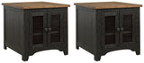 Valebeck 2 End Tables in Black/Brown from Ashley - Luna Furniture
