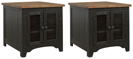 Valebeck 2 End Tables in Black/Brown from Ashley - Luna Furniture