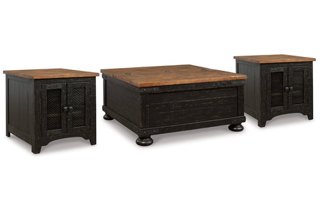 Valebeck Black/Brown Coffee Table and 2 End Tables from Ashley - Luna Furniture