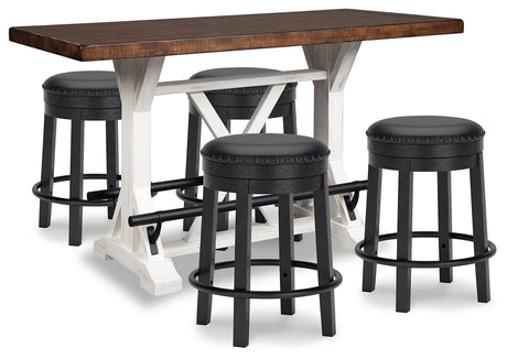 Valebeck Counter Height Dining Table and 4 Barstools from Ashley - Luna Furniture