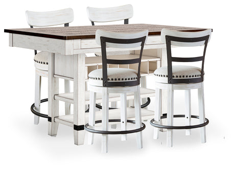 Valebeck Counter Height Dining Table and 4 Barstools from Ashley - Luna Furniture