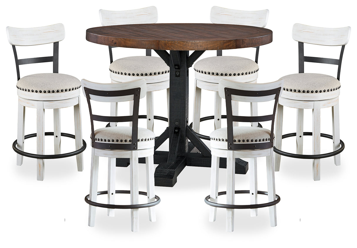 Valebeck Counter Height Dining Table and 6 Barstools from Ashley - Luna Furniture