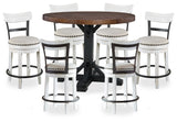 Valebeck Counter Height Dining Table and 6 Barstools from Ashley - Luna Furniture