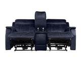 Valencia Ocean Blue Dual-Power Reclining Console Loveseat from Steve Silver - Luna Furniture