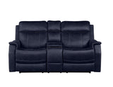 Valencia Ocean Blue Dual-Power Reclining Console Loveseat from Steve Silver - Luna Furniture