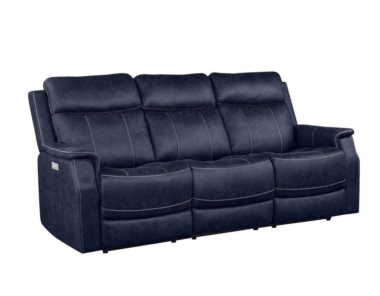 Valencia Ocean Blue Dual Power Reclining Sofa from Steve Silver - Luna Furniture