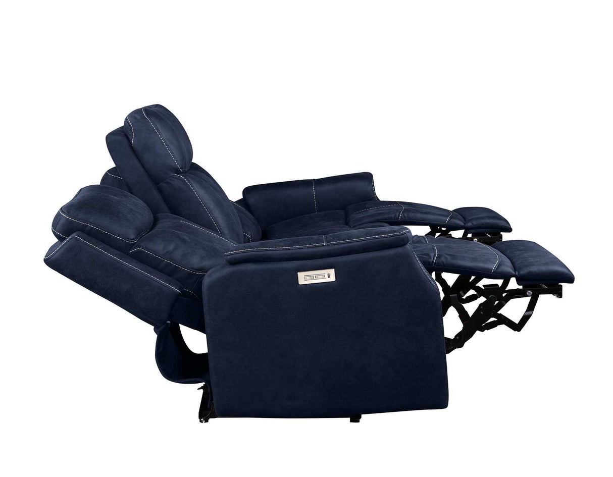 Valencia Ocean Blue Dual Power Reclining Sofa from Steve Silver - Luna Furniture