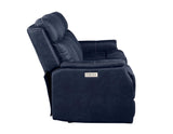 Valencia Ocean Blue Dual Power Reclining Sofa from Steve Silver - Luna Furniture