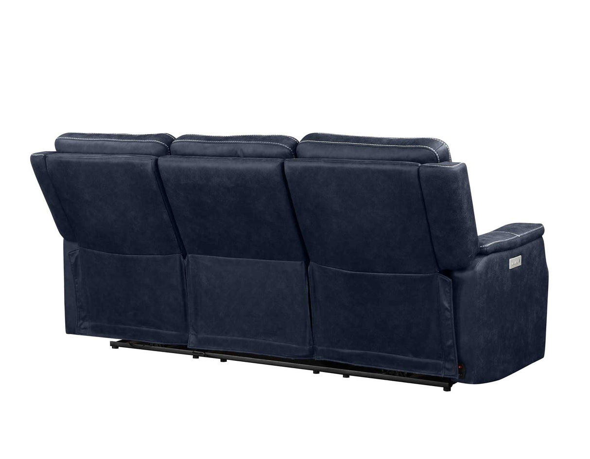 Valencia Ocean Blue Dual Power Reclining Sofa from Steve Silver - Luna Furniture