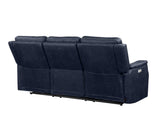 Valencia Ocean Blue Dual Power Reclining Sofa from Steve Silver - Luna Furniture