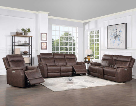 Valencia Walnut 3-Piece Dual Power Reclining Living Room Set from Steve Silver - Luna Furniture