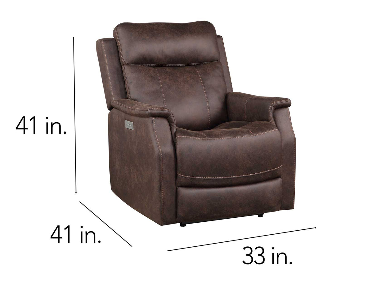 Valencia Walnut Dual-Power Recliner from Steve Silver - Luna Furniture