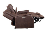 Valencia Walnut Dual Power Reclining Loveseat with Console from Steve Silver - Luna Furniture