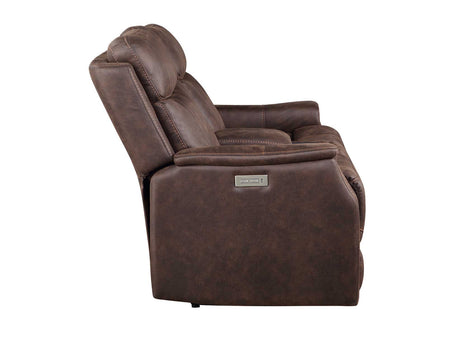 Valencia Walnut Dual Power Reclining Loveseat with Console from Steve Silver - Luna Furniture