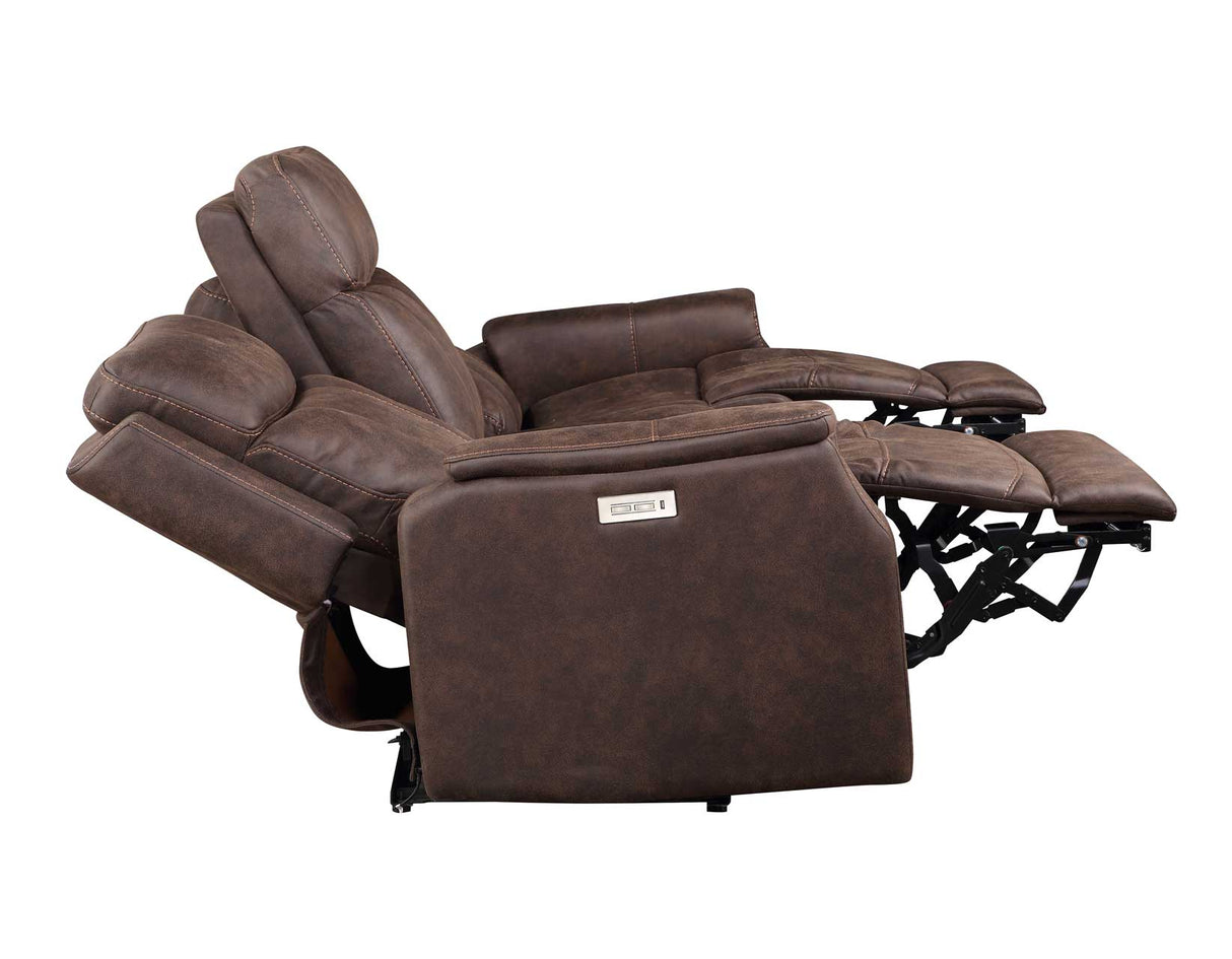 Valencia Walnut Dual-Power Reclining Sofa from Steve Silver - Luna Furniture