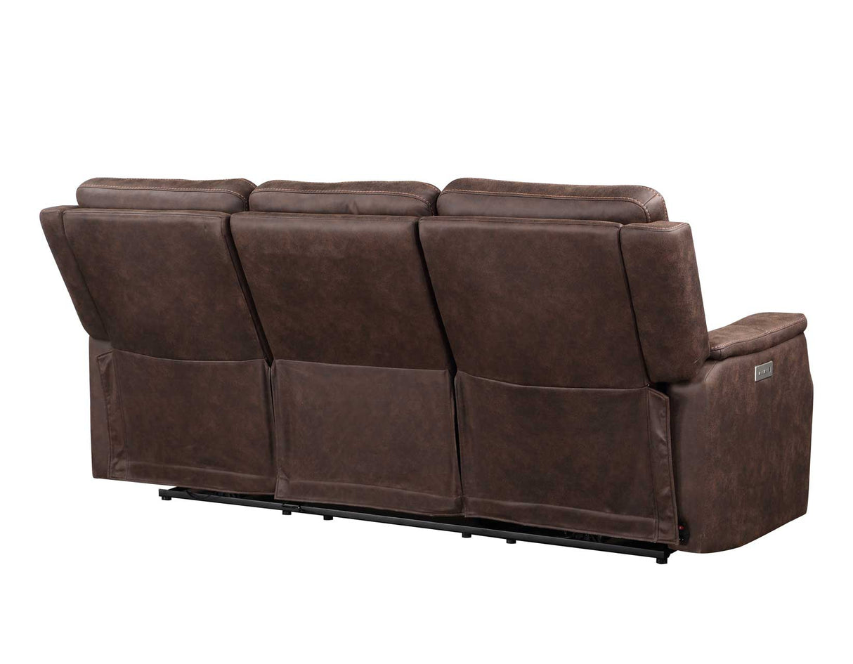 Valencia Walnut Dual-Power Reclining Sofa from Steve Silver - Luna Furniture
