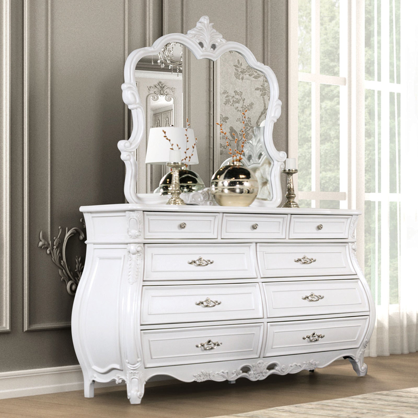 Furniture of America Valentini White Dresser – Luna Furniture