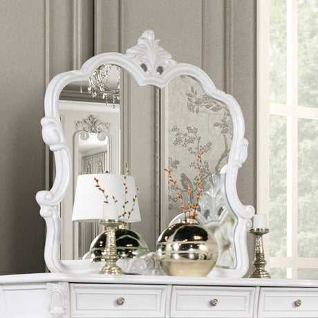 Valentini White Mirror (Mirror Only) from Furniture of America - Luna Furniture