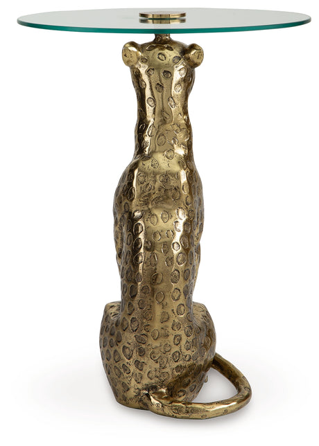 Vallain Antique Gold Finish Accent Table from Ashley - Luna Furniture